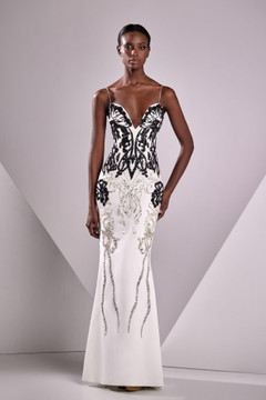 Crepe and Handmade Embroidery Gown Crepe and Handmade Embroidery Gown