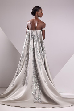 Satin and Lace Embroidery Gown Satin and Lace Embroidery Gown