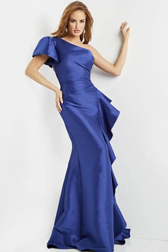 One Shoulder Short Sleeved Gown One Shoulder Short Sleeved Gown