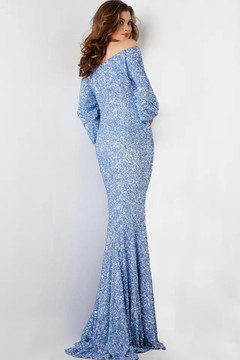 Off the Shoulder Stretch Sequin Gown Off the Shoulder Stretch Sequin Gown