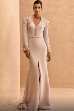 Long Sleeved Slit Gown Long Sleeved Slit Gown