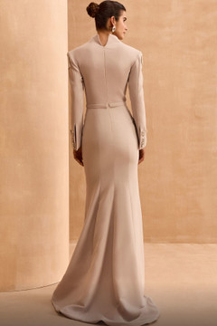Long Sleeved Slit Gown Long Sleeved Slit Gown