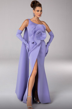 One Shoulder Gown with Rosette One Shoulder Gown with Rosette