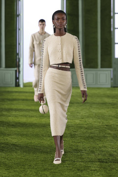 Cropped Tweed Jacket with Midi Skirt Cropped Tweed Jacket with Midi Skirt