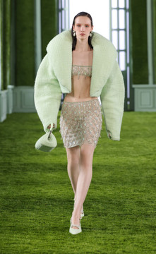Cropped Tweed Jacket with Tulle Bralette and Skirt Cropped Tweed Jacket with Tulle Bralette and Skirt