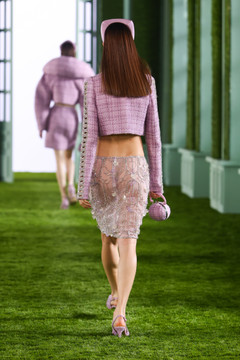 Cropped Tweed Jacket with Beaded Tulle Skirt Cropped Tweed Jacket with Beaded Tulle Skirt