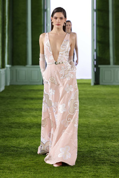 Crepe Gown with Plunging Neckline Crepe Gown with Plunging Neckline