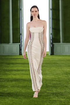 Strapless Crepe Dress with Bow Cut-Outs Strapless Crepe Dress with Bow Cut-Outs