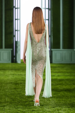 Beaded Tulle Dress with Georgette Shawls Beaded Tulle Dress with Georgette Shawls