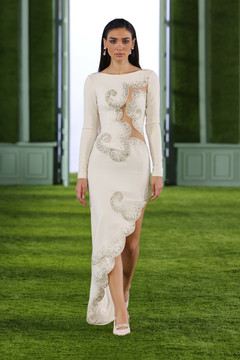 Crepe Dress with Asymmetrical Hem Crepe Dress with Asymmetrical Hem