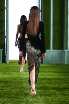 Crepe Dress with Tulle Skirt Crepe Dress with Tulle Skirt