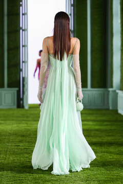 Halter Crepe Gown with Cape Halter Crepe Gown with Cape
