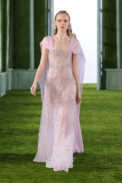 Beaded Tulle Gown with Georgette Shawls Beaded Tulle Gown with Georgette Shawls