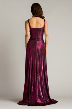 Metallic Jersey Sleeveless Gown Metallic Jersey Sleeveless Gown