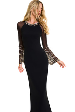 Margot Beaded Long Sleeve Gown Margot Beaded Long Sleeve Gown