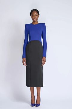 Yves Blue and Onyx Color Blocked Sheath Dress Yves Blue and Onyx Color Blocked Sheath Dress