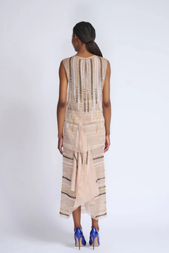 Skin Organza Rayure Embroidered Top with Skirt Skin Organza Rayure Embroidered Top with Skirt