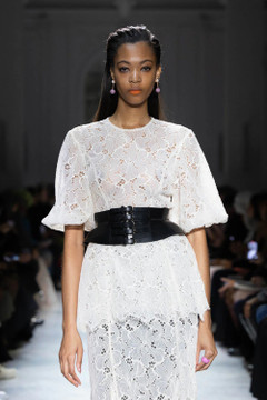 Ivory Lace Tulle Top with Paneled Skirt Ivory Lace Tulle Top with Paneled Skirt