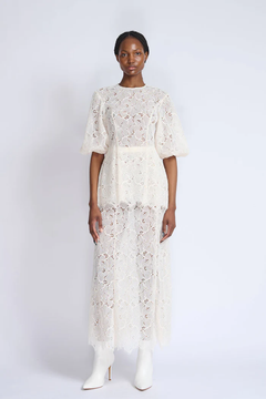Ivory Lace Tulle Top with Paneled Skirt Ivory Lace Tulle Top with Paneled Skirt