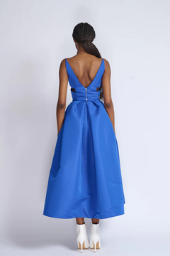 Yves Blue Faille Top with Cloche Skirt Yves Blue Faille Top with Cloche Skirt