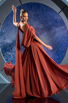 One Shoulder Mousseline Gown One Shoulder Mousseline Gown
