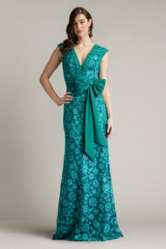 Esha Embroidered Waist Bow Gown Esha Embroidered Waist Bow Gown