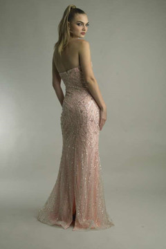 Fully Beaded Strapless Gown with Train Fully Beaded Strapless Gown with Train