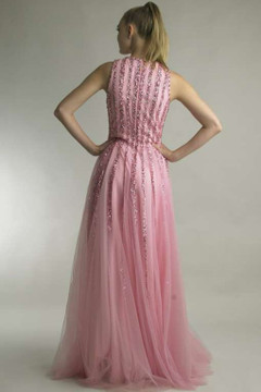 Sleeveless A-Line Crystal Beaded Gown with Train Sleeveless A-Line Crystal Beaded Gown with Train