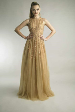 Sleeveless A-Line Crystal Beaded Gown Sleeveless A-Line Crystal Beaded Gown