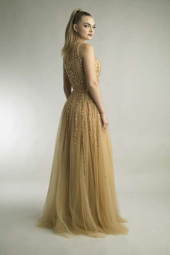 Sleeveless A-Line Crystal Beaded Gown Sleeveless A-Line Crystal Beaded Gown