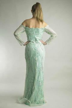 Scalloped Off Shoulder Gown Scalloped Off Shoulder Gown