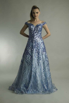 Copy Off Shoulder Swirl Gown Copy Off Shoulder Swirl Gown