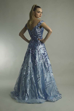 Copy Off Shoulder Swirl Gown Copy Off Shoulder Swirl Gown