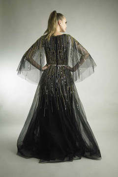 ¾ Flutter Sleeve Gown ¾ Flutter Sleeve Gown