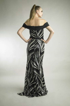 Strapless Knit Sequin Gown Strapless Knit Sequin Gown