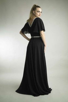 Chiffon Pleated V-Neck Gown Chiffon Pleated V-Neck Gown