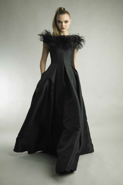 Mikado A-Line Feather Gown Mikado A-Line Feather Gown