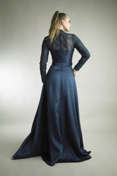 Long Sleeve Lace Bodice A-Line Gown Long Sleeve Lace Bodice A-Line Gown