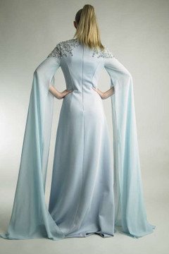 Long Sleeve Capelet Knit Gown Long Sleeve Capelet Knit Gown
