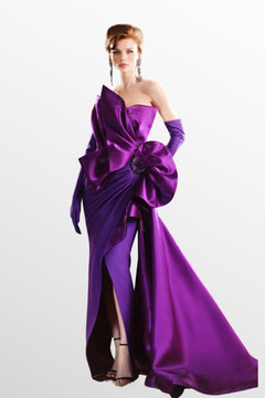Sculpted Strapless Slit Gown with Train Sculpted Strapless Slit Gown with Train