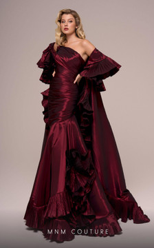 Strapless Flared Gown with Long Cape Strapless Flared Gown with Long Cape