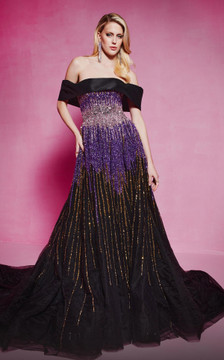 Embellished A-Line Off the Shoulder Gown Embellished A-Line Off the Shoulder Gown