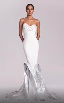Metallic Sculpted Strapless Mermaid Gown Metallic Sculpted Strapless Mermaid Gown