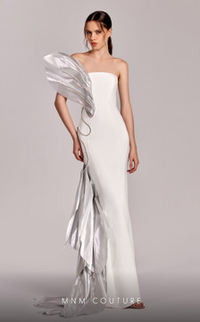 Metallic Accent Strapless Gown Metallic Accent Strapless Gown
