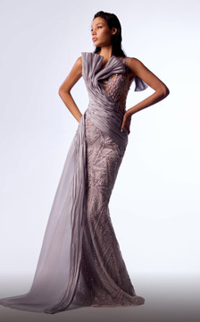 Sleeveless Sculpted Illusion Gown Sleeveless Sculpted Illusion Gown