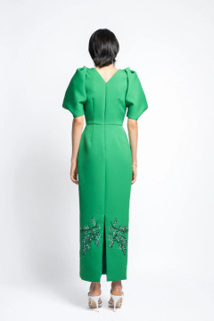 Cady Bay Leaf Sequin Embroidery Cocktail Dress
