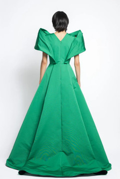 Faille Inverted Pleated Gown