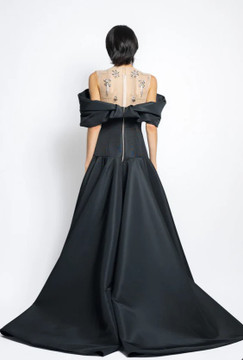 Faille Gown with Column Train Skirt Faille Gown with Column Train Skirt