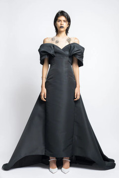 Faille Gown with Column Train Skirt Faille Gown with Column Train Skirt
