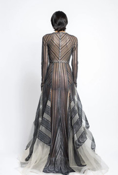 Metallic Lace and Tulle Gown Metallic Lace and Tulle Gown